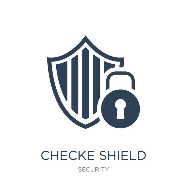 checke shield icon vector su sfondo bianco, checke shield icone trendy riempite dalla collezione Security, checke shield vector illustration
 - Vettoriali, immagini