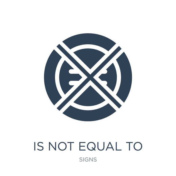 is not equal to icon vector on white background, is not equal to trendy filled icons from Signs collection, is not equal to vector illustration - Vector, Image