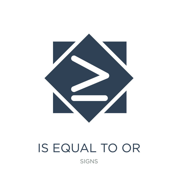 is equal to or greater than icon vector on white background, is equal to or greater than trendy filled icons from Signs collection, is equal to or greater than vector illustration - Vector, Image
