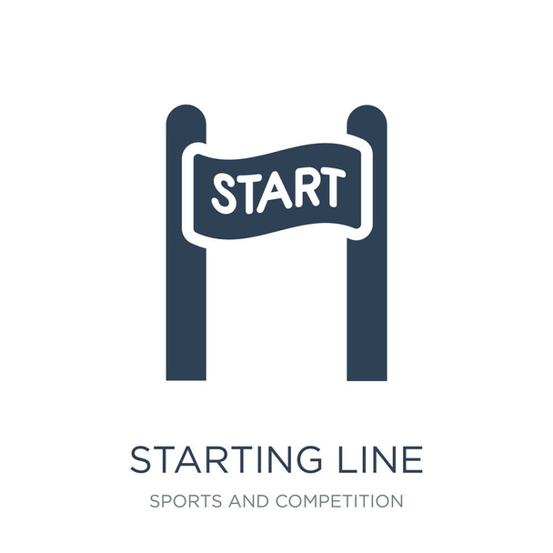 вектор значка стартовой линии на белом фоне, модные заполненные значки стартовой линии из спортивной коллекции и коллекции соревнований, стартовая векторная иллюстрация
 - Вектор,изображение