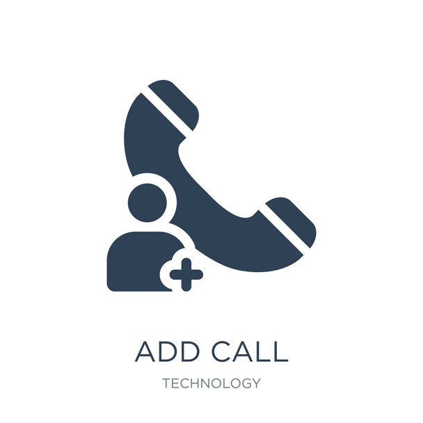 add call icon vector on white background, add call trendy filled icons from Technology collection, add call vector illustration - Vector, Image