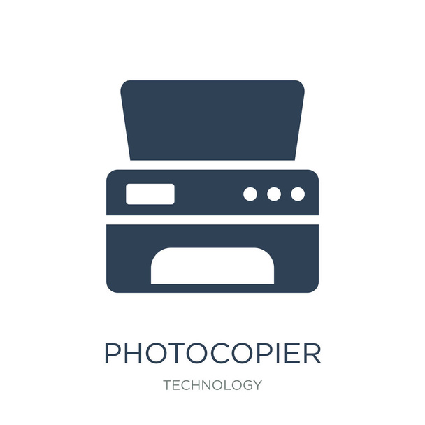 vetor de ícone de fotocopiadora no fundo branco, ícones preenchidos na moda de fotocopiadora da coleção Technology, ilustração do vetor de fotocopiadora
 - Vetor, Imagem