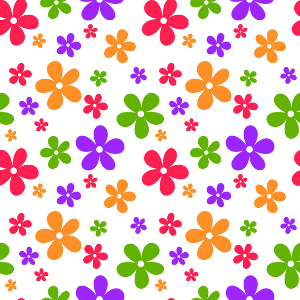 Seamless abstract pattern with flowers. Vector illustration. - Vetor, Imagem