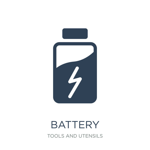 バッテリー充電ステータス アイコン ベクトル白い背景の上、バッテリー充電ステータス トレンディいっぱいツールや食器コレクション、充電状態ベクトル図からのアイコン - ベクター画像