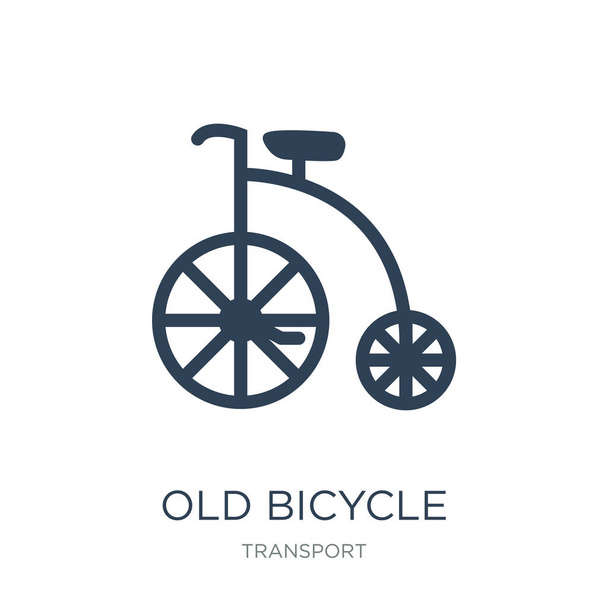 viejo vector icono de bicicleta sobre fondo blanco, iconos llenos de moda bicicleta de edad de la colección de transporte, vieja ilustración vector bicicleta
 - Vector, imagen
