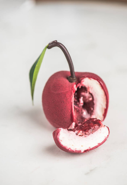 sweet candy in exotic fruit shape on white background - Photo, Image