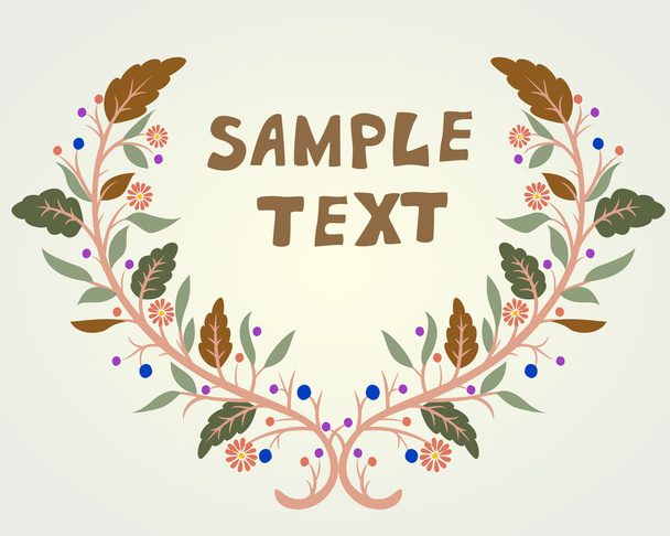 Retro doodle floral background - Vector, imagen