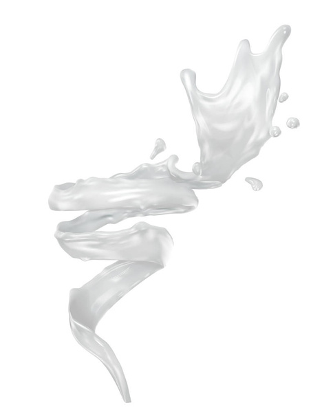  milk splash  isolated on white - Vektör, Görsel