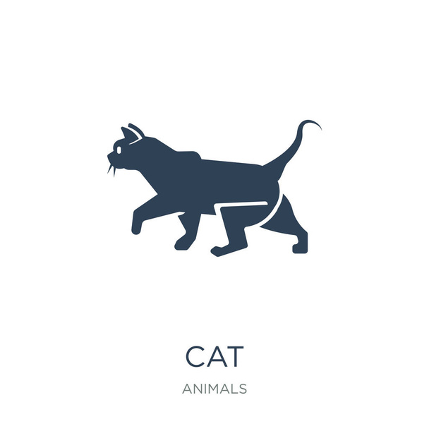 chat icône vecteur sur fond blanc, chat icônes remplies à la mode de la collection Animaux
 - Vecteur, image