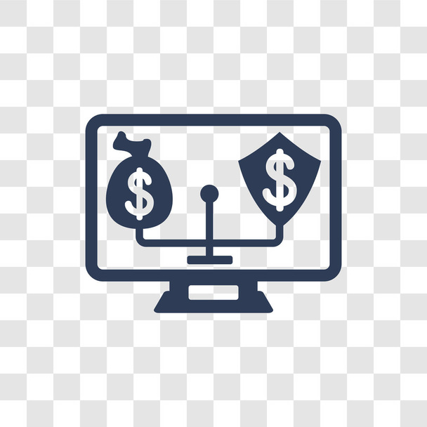 het pictogram van het digitale bankieren. Trendy digitale banking logo concept op transparante achtergrond van algemene collectie - Vector, afbeelding