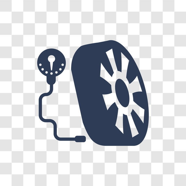 inflar icono de neumático. Concepto de logotipo de neumático inflado de moda sobre fondo transparente de la colección General
 - Vector, imagen