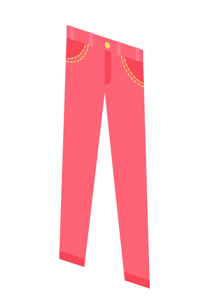 Ikona růžové džíny unisex izometrie. Plochá vektorové ilustrace izolované na bílém pozadí - Vektor, obrázek