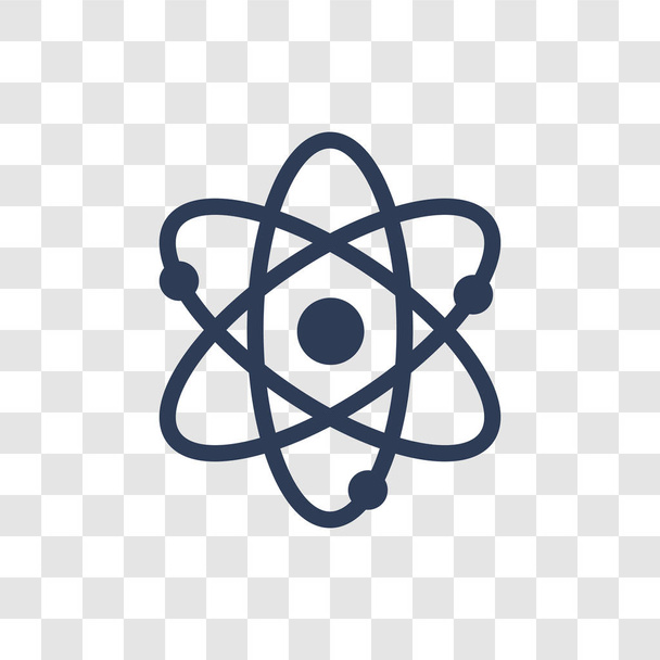 Εικονίδιο Atom. Μοντέρνα έννοια λογότυπο Atom σε διαφανές φόντο από τη συλλογή επιστήμη - Διάνυσμα, εικόνα