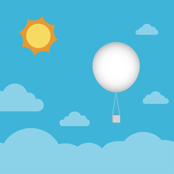 Globo meteorológico, Radiosonda en el cielo azul
 - Vector, imagen
