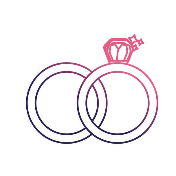anillo de boda de línea simbólica el vector de amor ilustración
 - Vector, Imagen