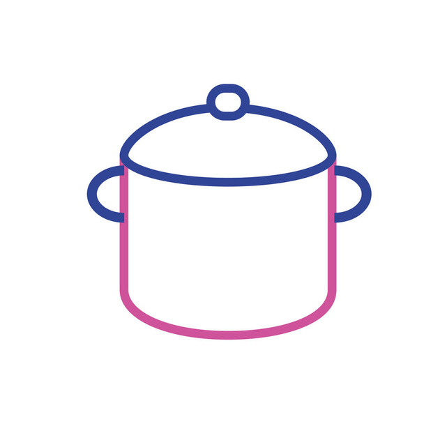 silueta caldera olla cocina utensilio objeto de cocina vector ilustración
 - Vector, Imagen
