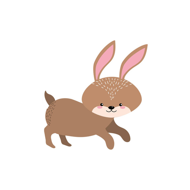 lindo conejo animal salvaje icono vector ilustración
 - Vector, Imagen
