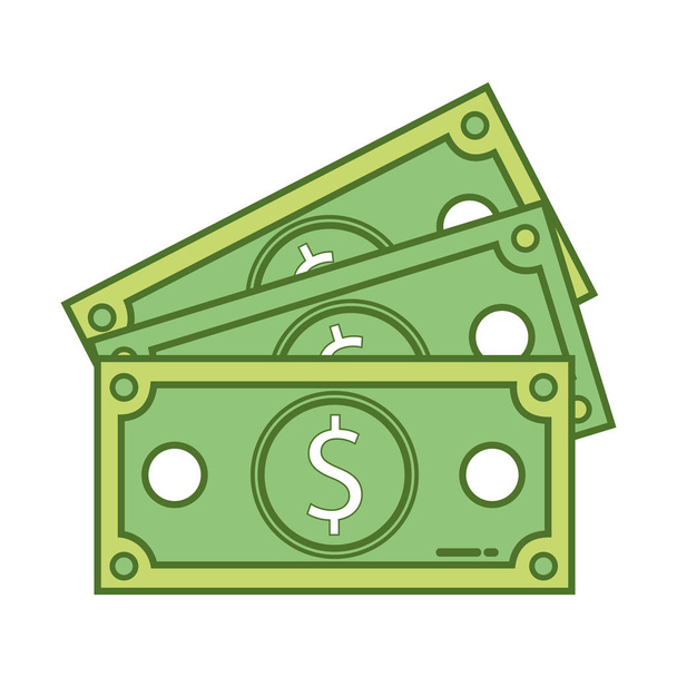 bills dollar cash money to commercial economy vector illustration - Vector, Image