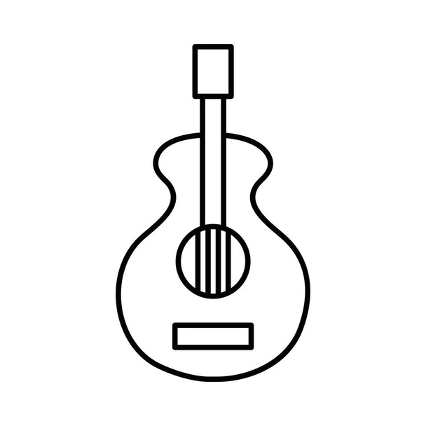 γραμμή κιθάρα μουσικό όργανο σε εικονογράφηση φορέα αρμονία της μελωδίας - Διάνυσμα, εικόνα