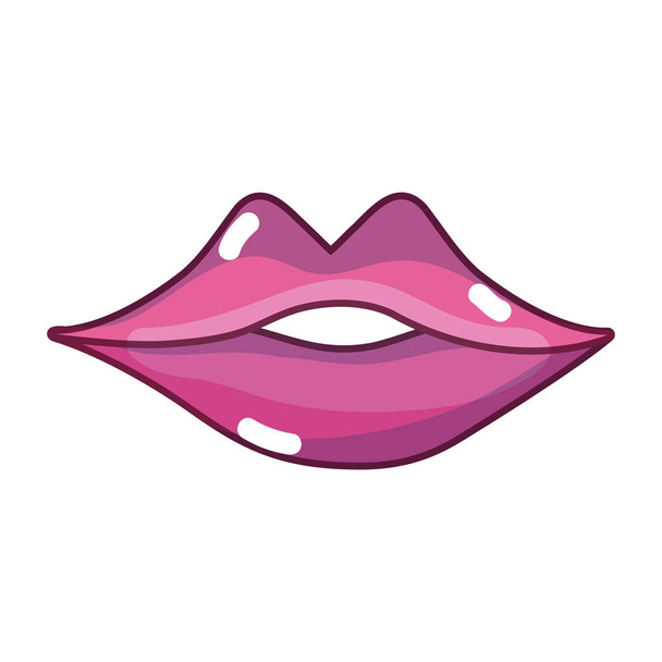 sexy Mädchen Lippen mit Mode Make-up Vektor Illustration - Vektor, Bild