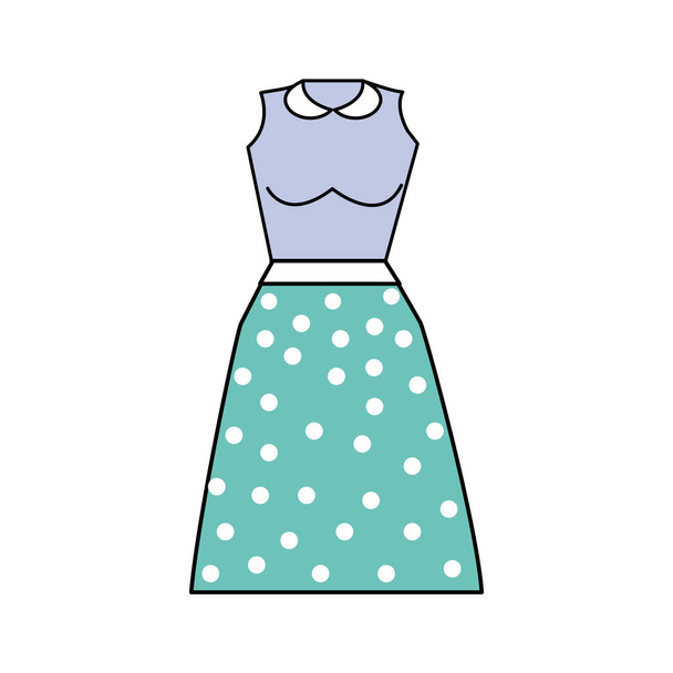Casual blouse en rok doek stijl, vectorillustratie - Vector, afbeelding
