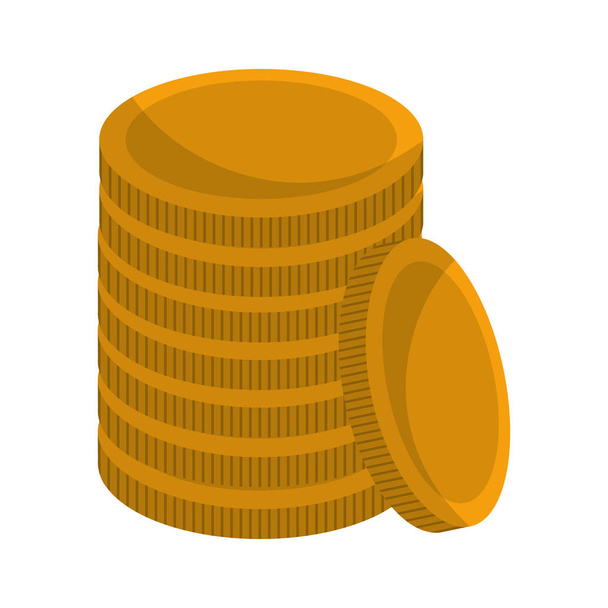 muchas monedas de oro de metal dinero, vector de diseño de ilustración
 - Vector, imagen