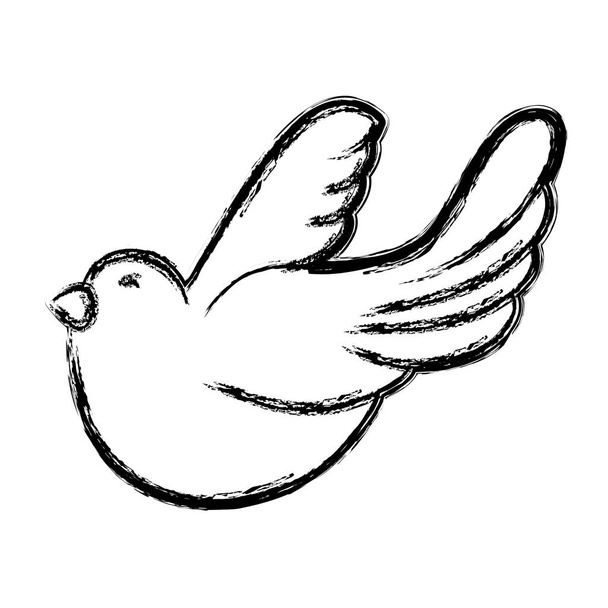 figure cute dove animal peace symbol vector illustration - Vector, Image
