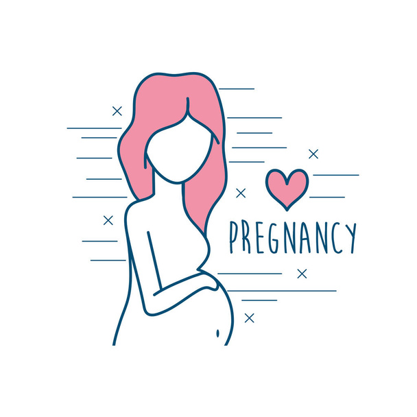 woman fertilization medicine to pregnancy reproduction vector illustration - Vector, Image