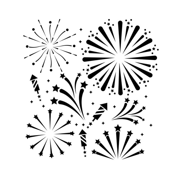 obrys ohňostroj dekorace oslavit svátek vektorové ilustrace - Vektor, obrázek
