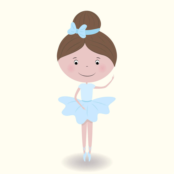 Carina la piccola ballerina in abito blu. Illustrazione vettoriale
 - Vettoriali, immagini