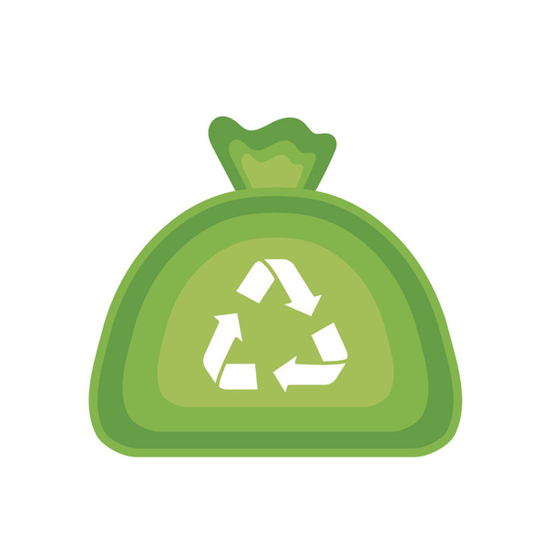 de recycle tas aan milieu zorg vectorillustratie - Vector, afbeelding