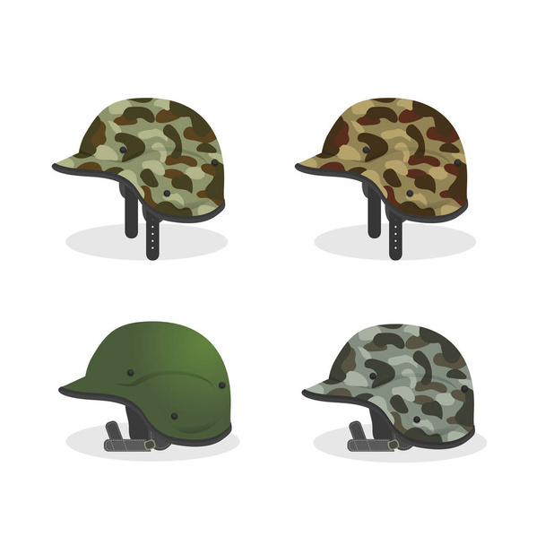 militaire helm-object ingesteld op veteranen viering vectorillustratie - Vector, afbeelding