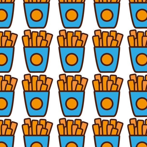 papas fritas comida rápida fondo, vector de ilustración
 - Vector, imagen