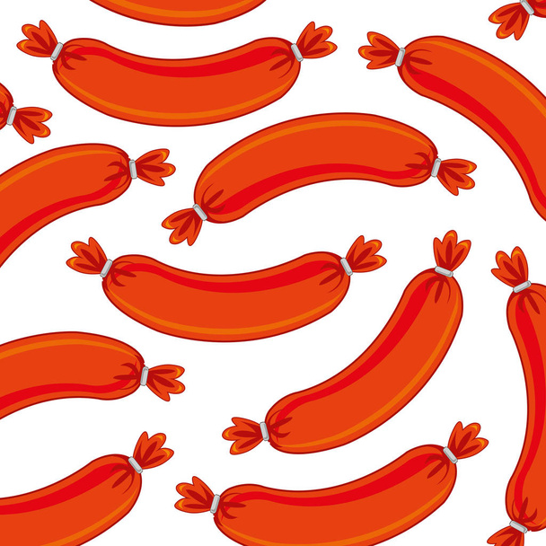 Decorative pattern from sausage on white background is insulated - Vektor, obrázek