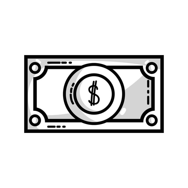 line bill cash money and economy finance vector illustration - Vector, Image