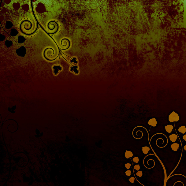 Abstract Burnt Red Curly Vines Background Texture - Photo, Image