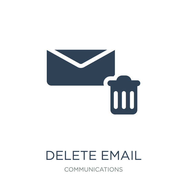 excluir vetor ícone de e-mail no fundo branco, excluir ícones preenchidos moda e-mail da coleção de comunicações
 - Vetor, Imagem
