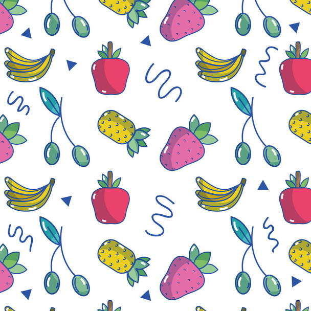 köstliche und exotische Früchte Hintergrund Design Vektor Illustration - Vektor, Bild