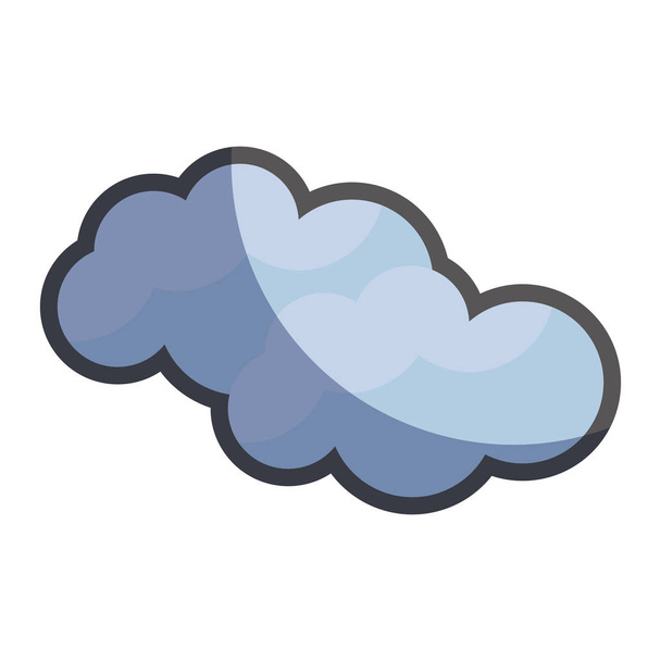 χαριτωμένο φυσική σύννεφο καιρικό εικονίδιο, εικονογράφηση διάνυσμα - Διάνυσμα, εικόνα