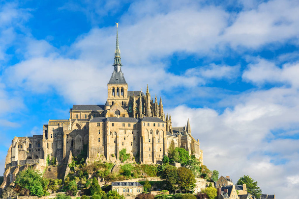 Mont Saint Michel katedry na wyspie, Normandia, Francja Północna, Europa - Zdjęcie, obraz