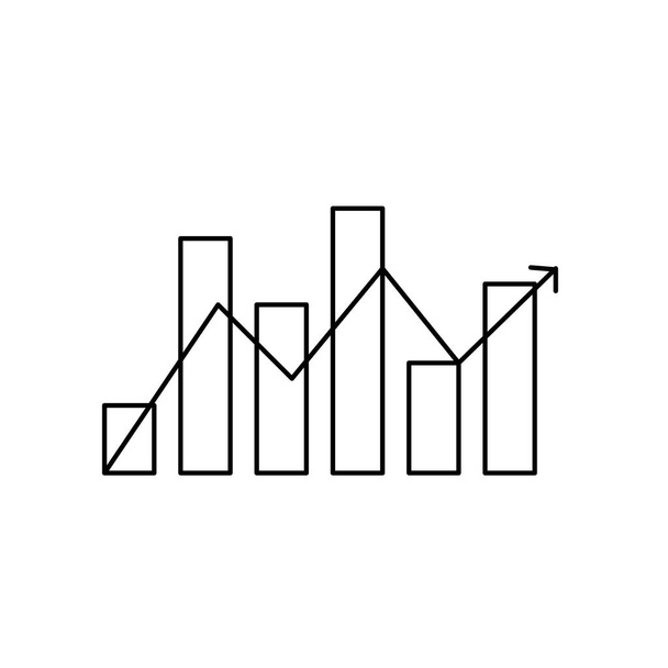 diagrama de barras de estatísticas de linha com seta crescendo ilustração vetorial
 - Vetor, Imagem