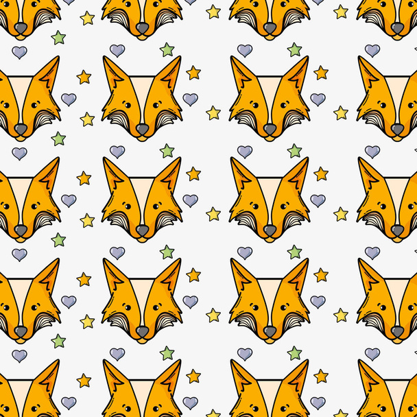 cute natural fox background design vector illustration - Vecteur, image