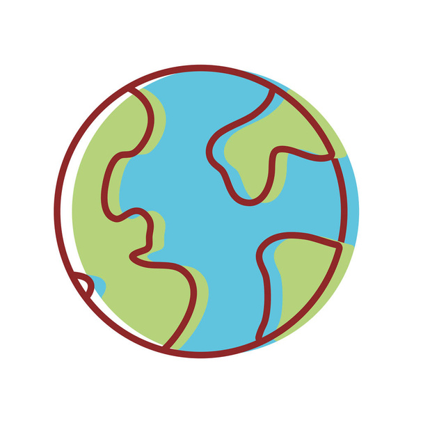 global earth planet and geograpy continents vector illustration - Vector, Image