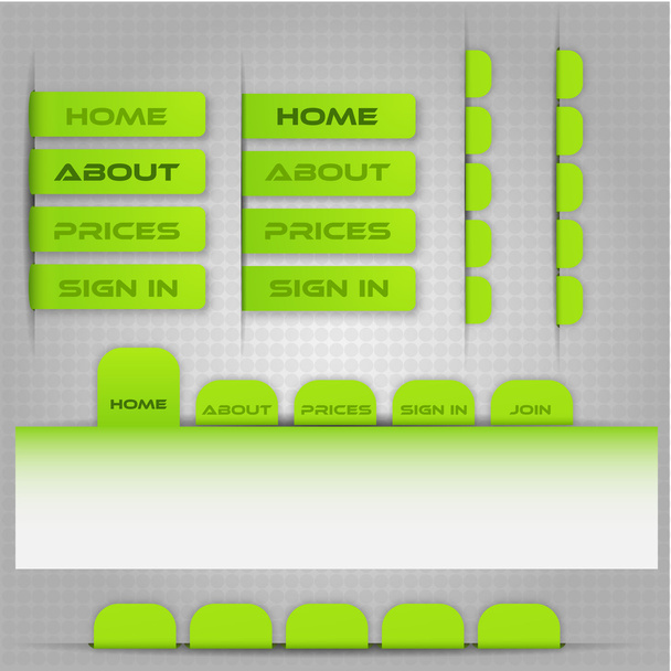 Modelo para menu do site
 - Vetor, Imagem