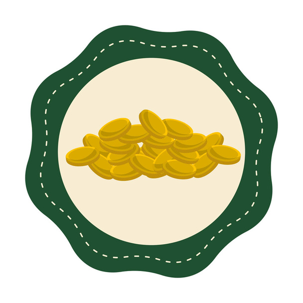 pegatina monedas de metal de oro, vector de diseño de ilustración
 - Vector, imagen