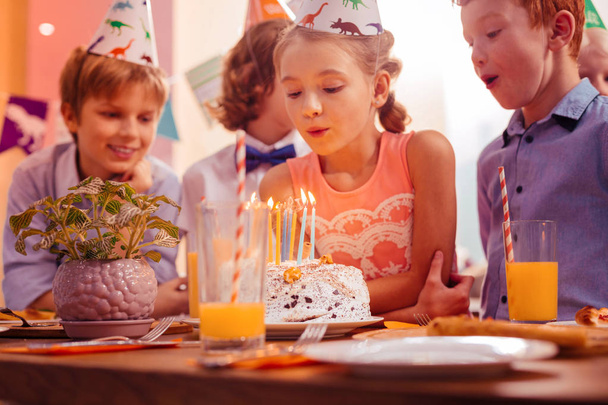 Positive delighted children being on birthday party - Foto, Imagem