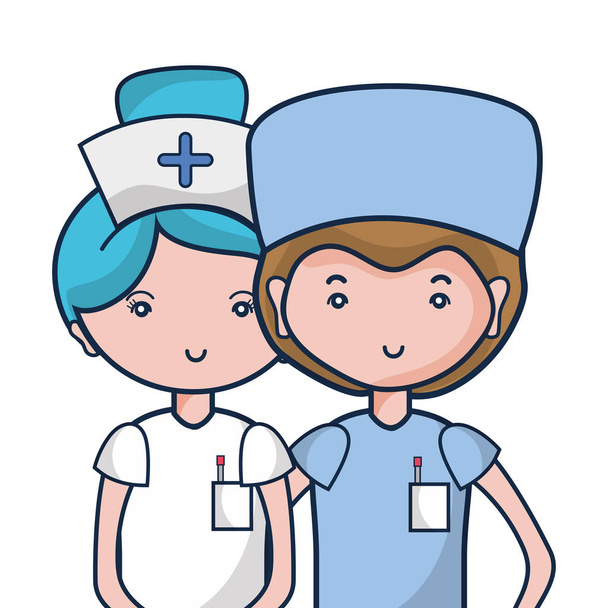 врач и медсестра, чтобы помочь людям векторную иллюстрацию
 - Вектор,изображение