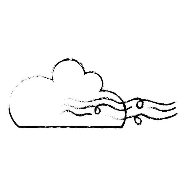 figura agradable nube con el viento fresco vector del tiempo ilustración
 - Vector, Imagen