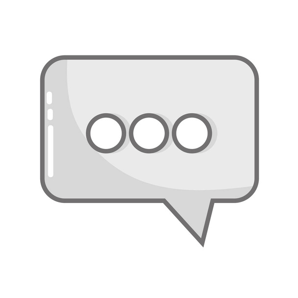 illustration vectorielle d'icône de message texte bulle chat en niveaux de gris
 - Vecteur, image