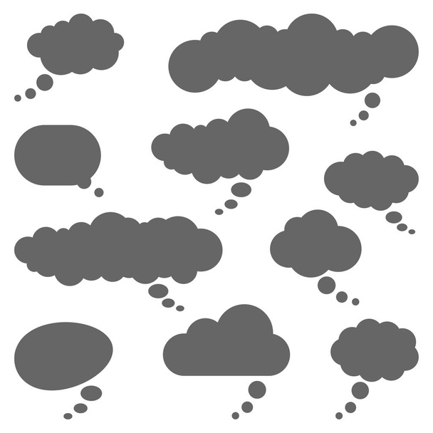 verzameling van verschillende spraakbellen en gedachtenbelletjes met ruimte voor tekst - Vector, afbeelding